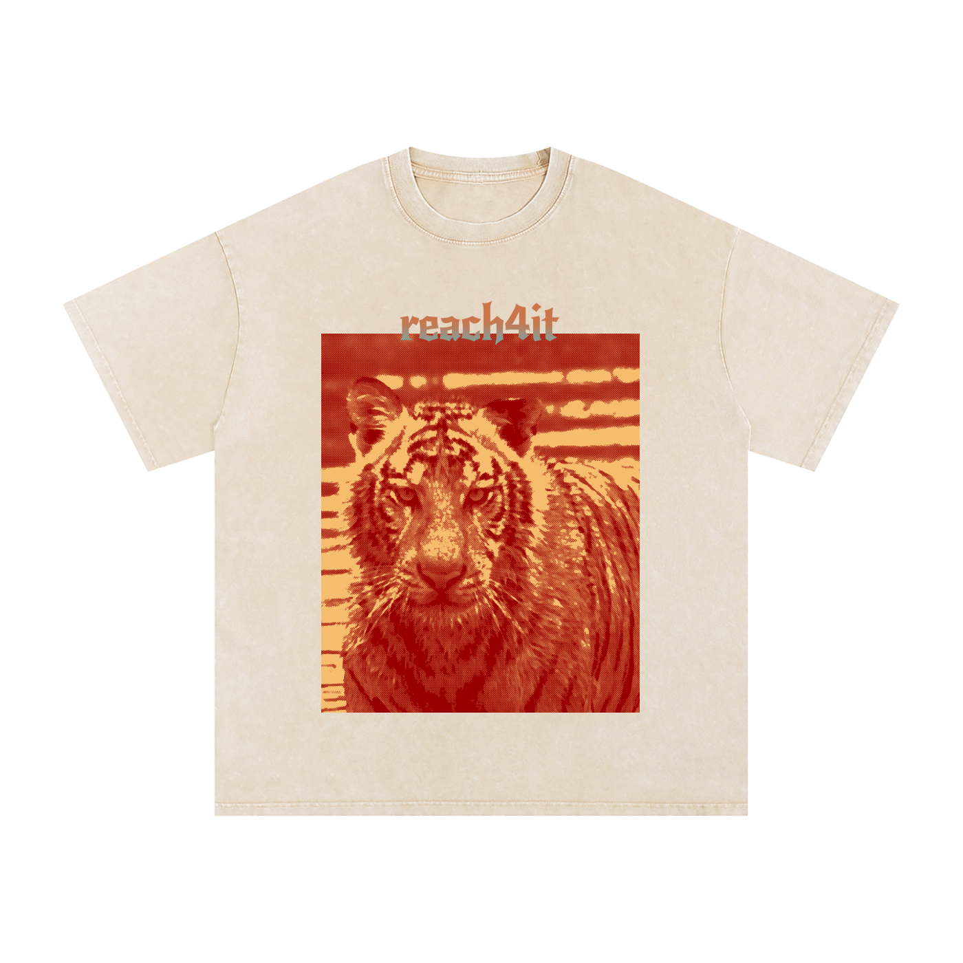 REACH4IT OMBRE TIGER SHIRT - Snow Washed T-Shirt
