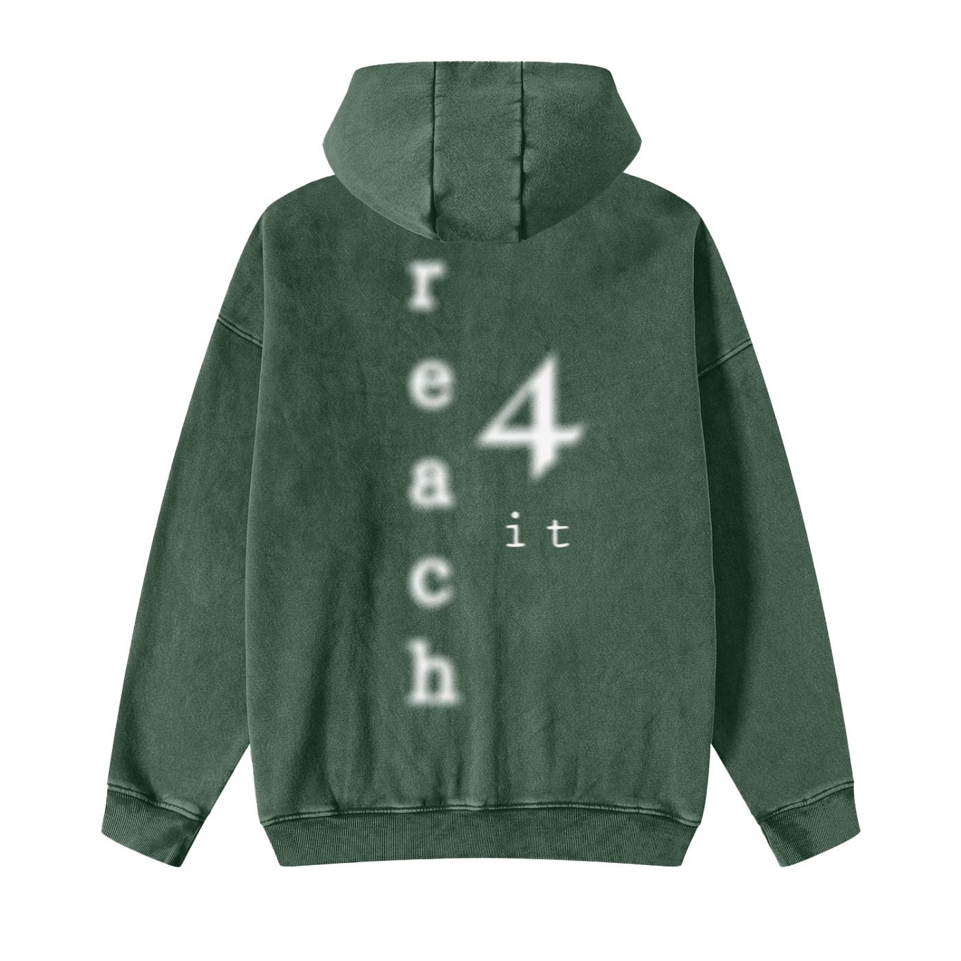 "BLURRED VISION" - REACH4IT Snow Washed Zip-Thru Fleece Hoodie