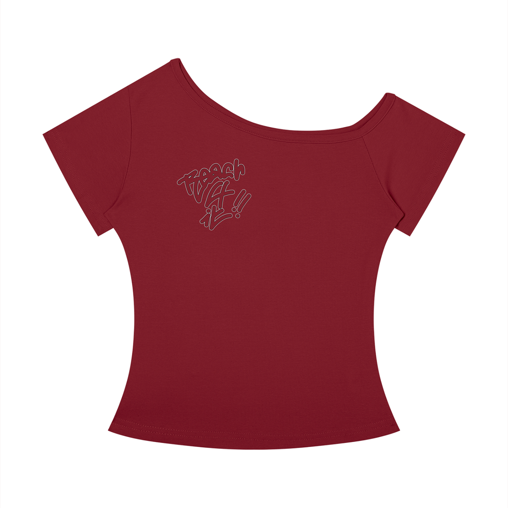 REACH4IT "HANDWRITTEN"- off shoulder women's skater t
