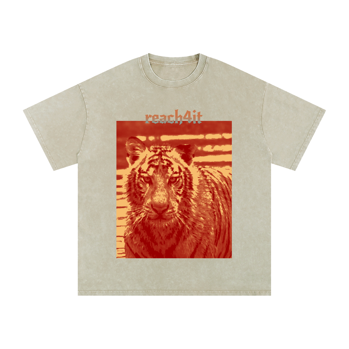 REACH4IT OMBRE TIGER SHIRT - Snow Washed T-Shirt