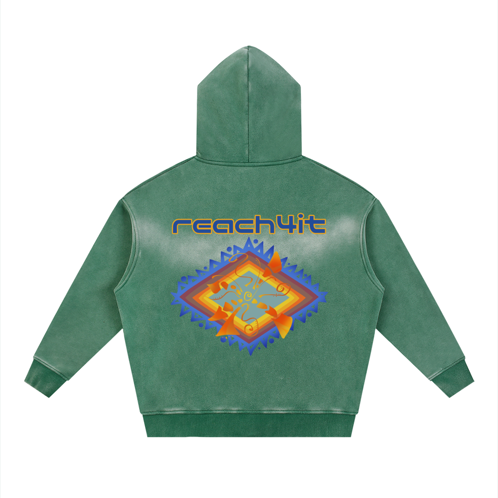 "SUNSHINE" - REACH4IT Sunfade Two-way Zipper Boxy Hoodie