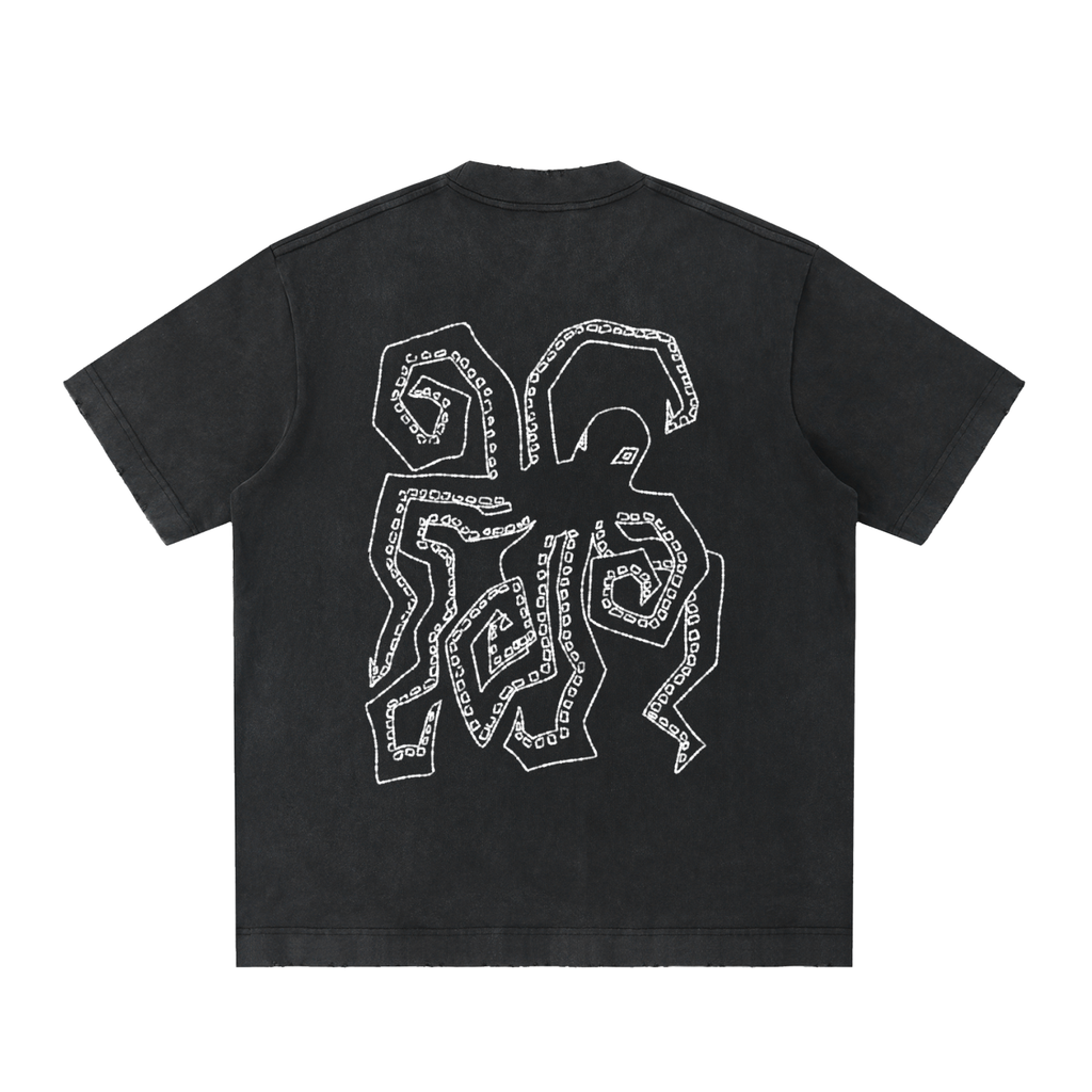 OCTOPUS - Heavyweight Vintage Washed Frayed T-Shirt
