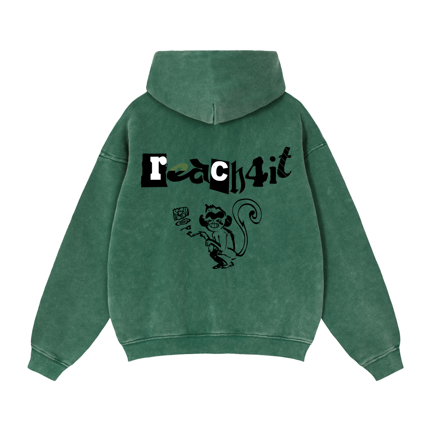 DOPE MONKEY - Zip-Thru Boxy Hoodie