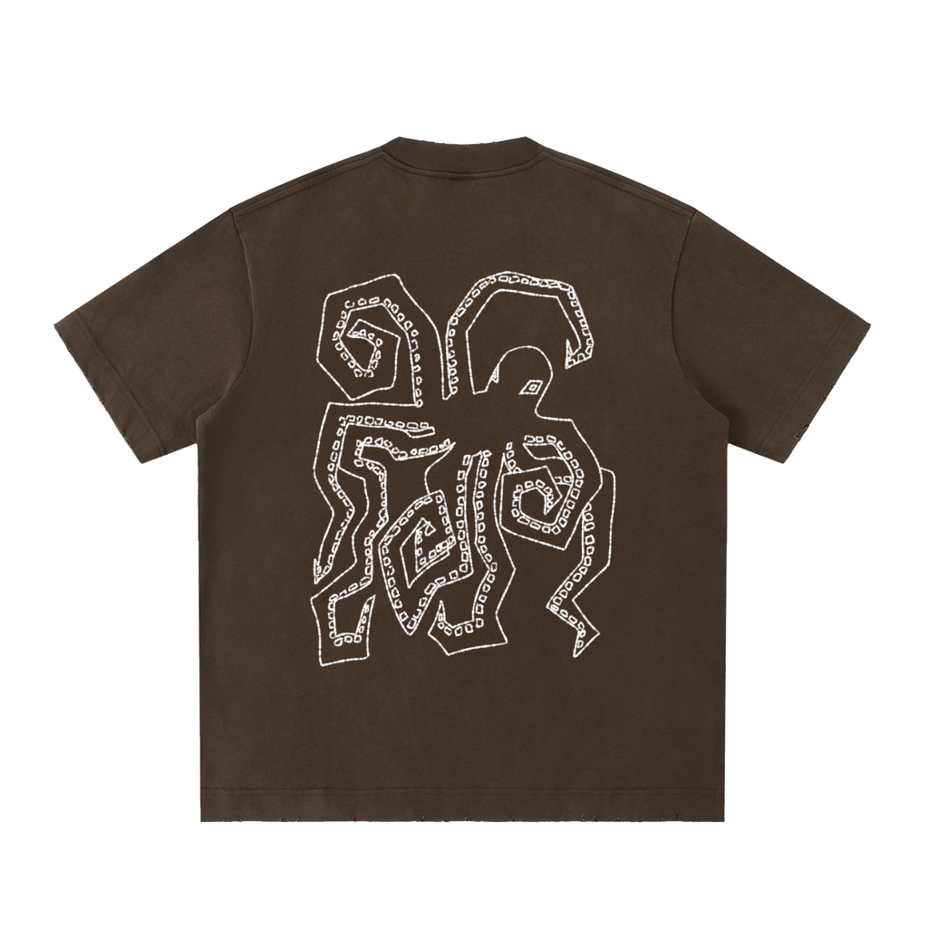 OCTOPUS - Heavyweight Vintage Washed Frayed T-Shirt