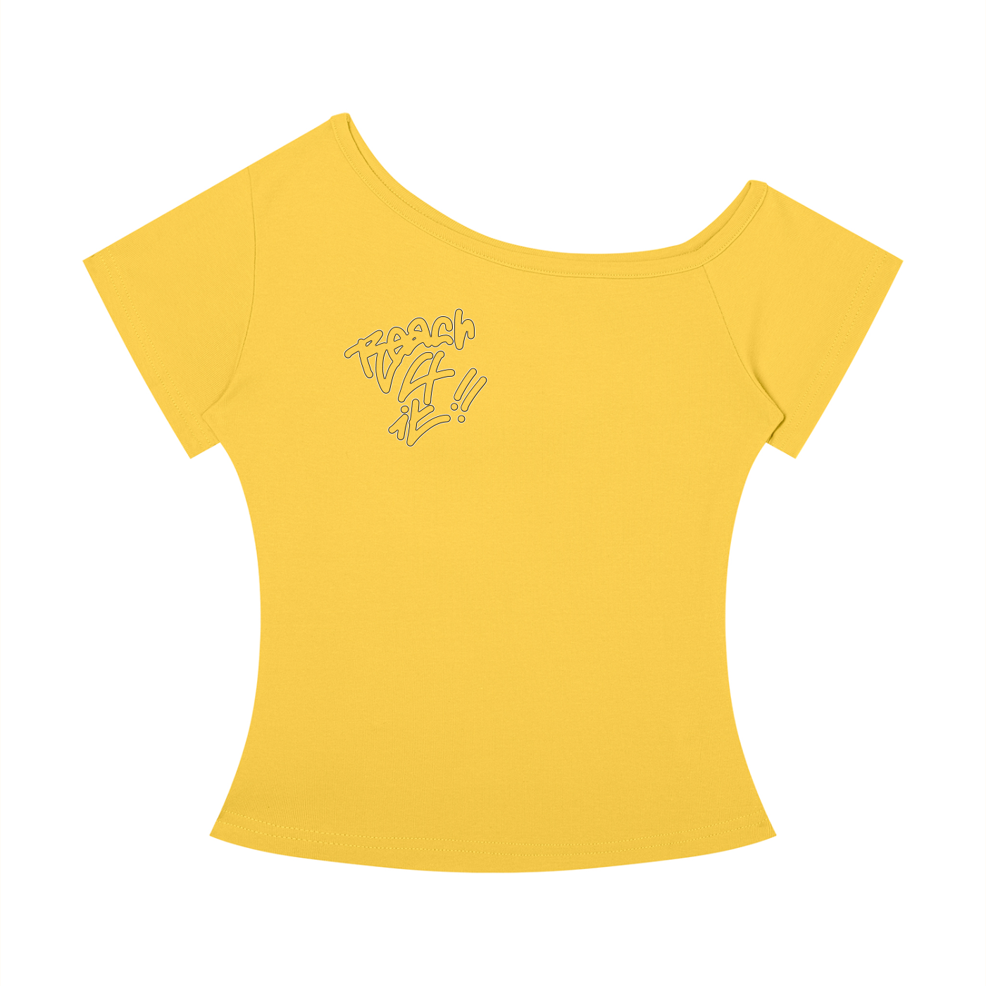 REACH4IT "HANDWRITTEN"- off shoulder women's skater t