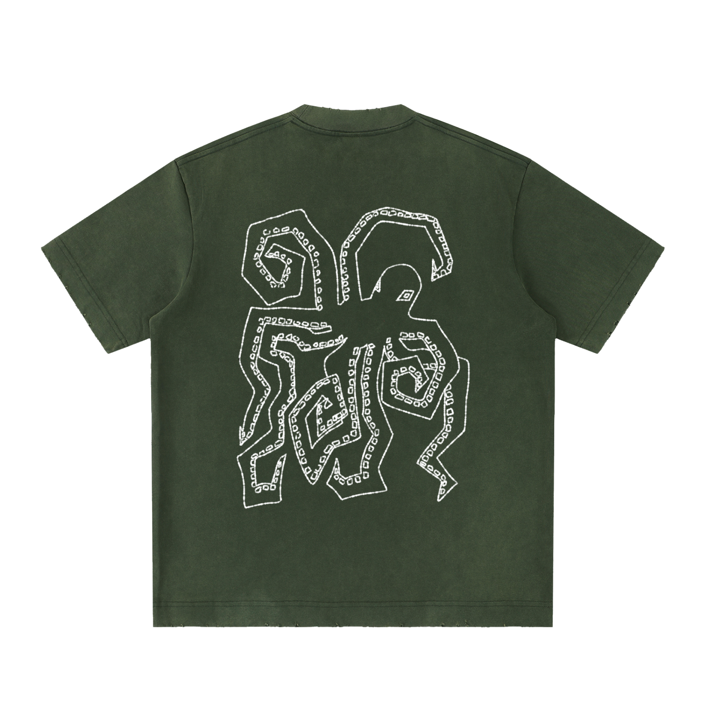 OCTOPUS - Heavyweight Vintage Washed Frayed T-Shirt