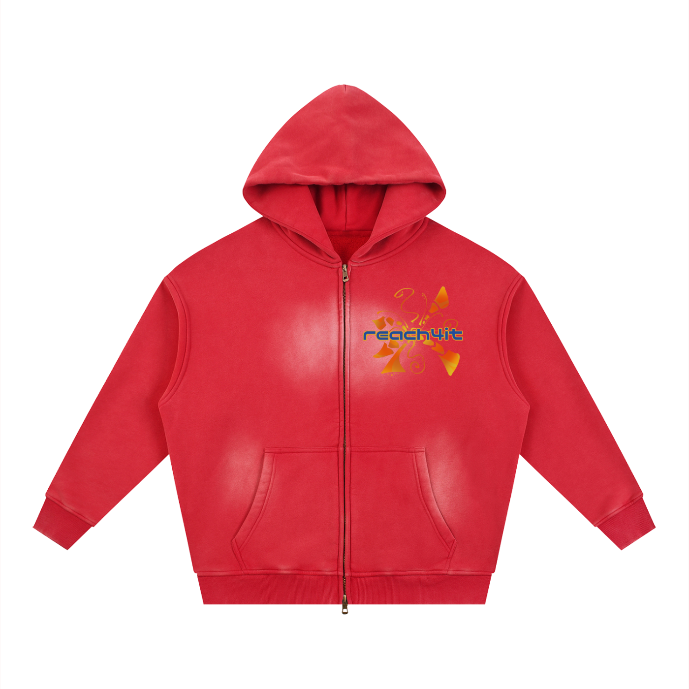 "SUNSHINE" - REACH4IT Sunfade Two-way Zipper Boxy Hoodie