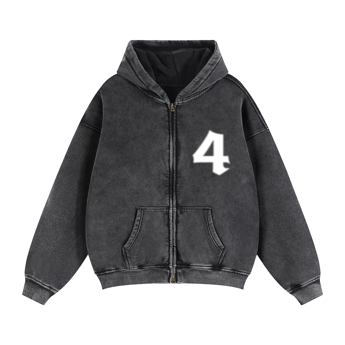 DOPE MONKEY - Zip-Thru Boxy Hoodie