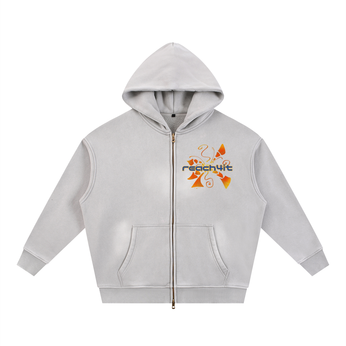 "SUNSHINE" - REACH4IT Sunfade Two-way Zipper Boxy Hoodie