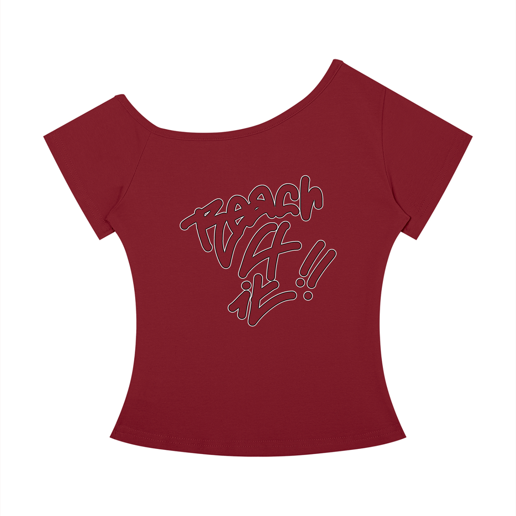 REACH4IT "HANDWRITTEN"- off shoulder women's skater t