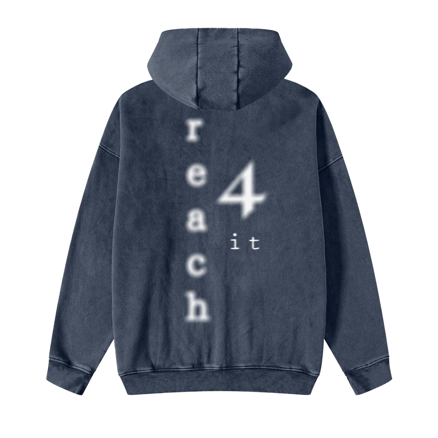 "BLURRED VISION" - REACH4IT Snow Washed Zip-Thru Fleece Hoodie