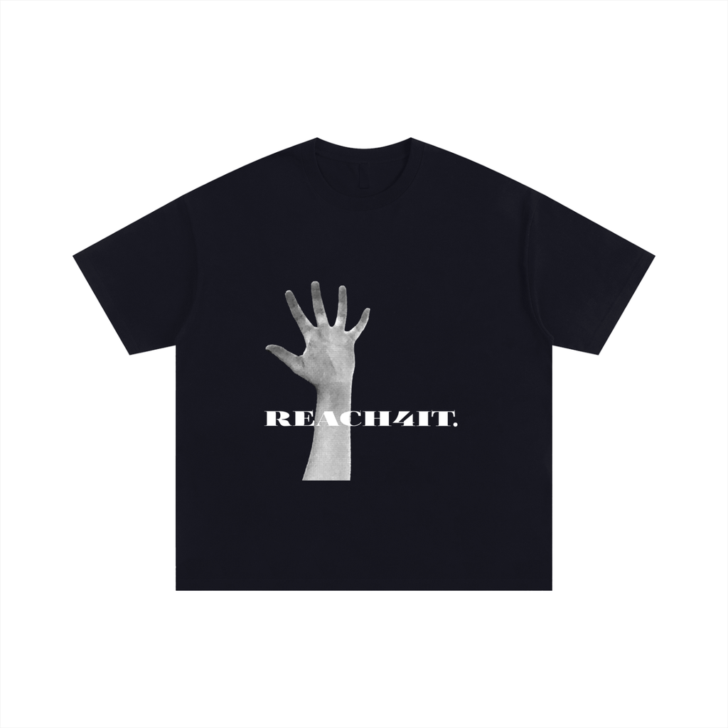 Black Boxy Fit. Statement T-shirt - "REACHING"