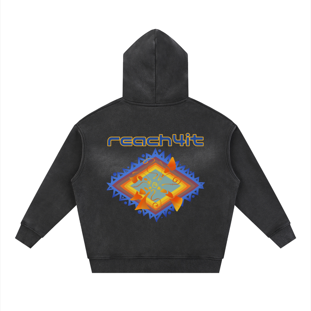 "SUNSHINE" - REACH4IT Sunfade Two-way Zipper Boxy Hoodie