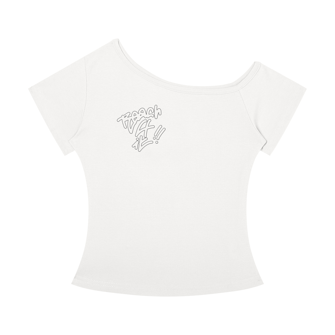 REACH4IT "HANDWRITTEN"- off shoulder women's skater t