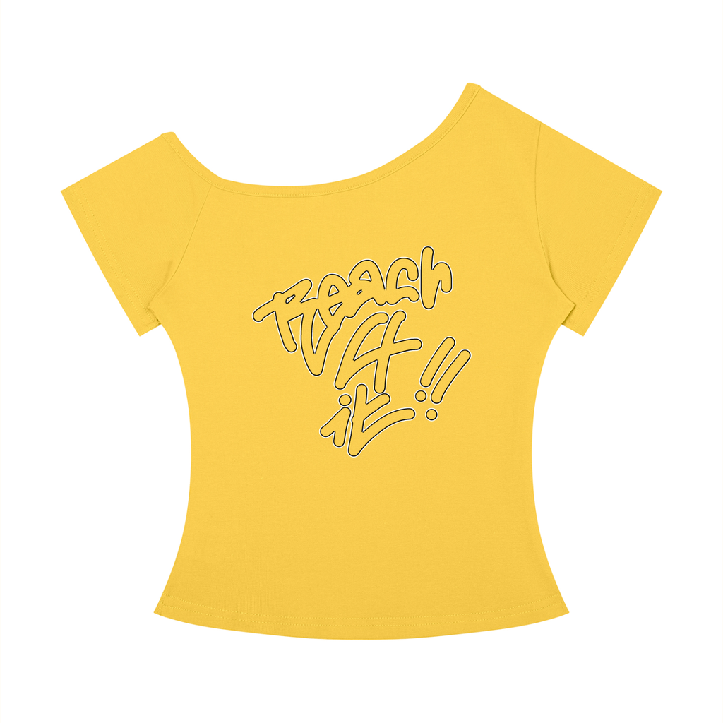 REACH4IT "HANDWRITTEN"- off shoulder women's skater t