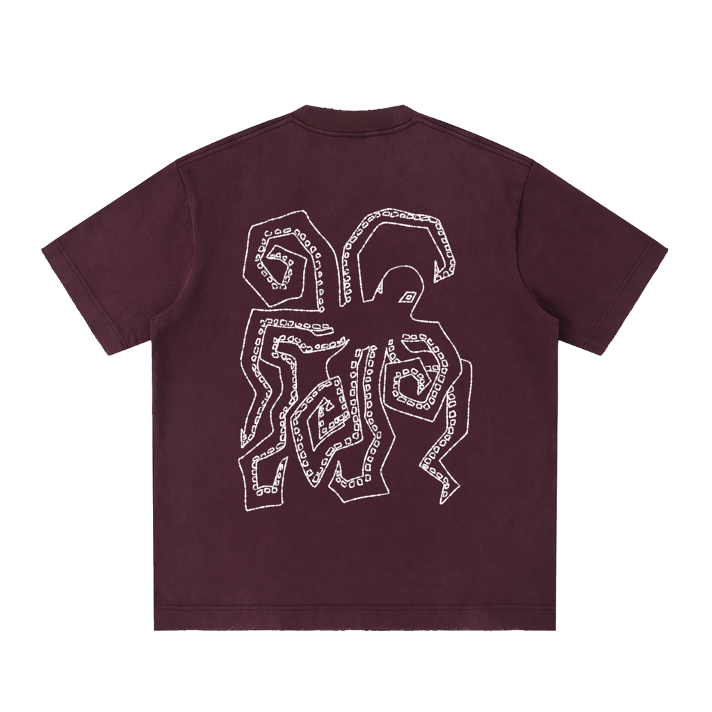 OCTOPUS - Heavyweight Vintage Washed Frayed T-Shirt