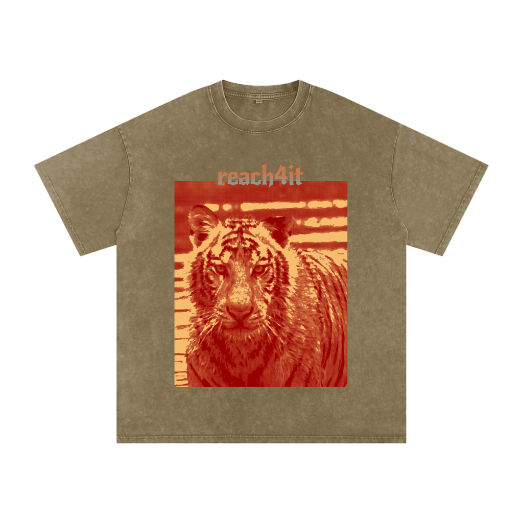 REACH4IT OMBRE TIGER SHIRT - Snow Washed T-Shirt
