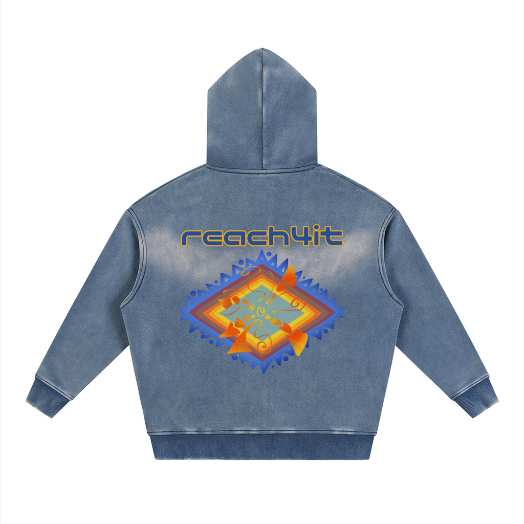 "SUNSHINE" - REACH4IT Sunfade Two-way Zipper Boxy Hoodie