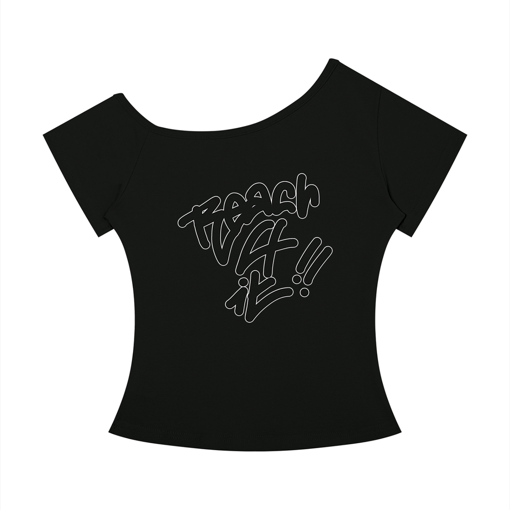 REACH4IT "HANDWRITTEN"- off shoulder women's skater t