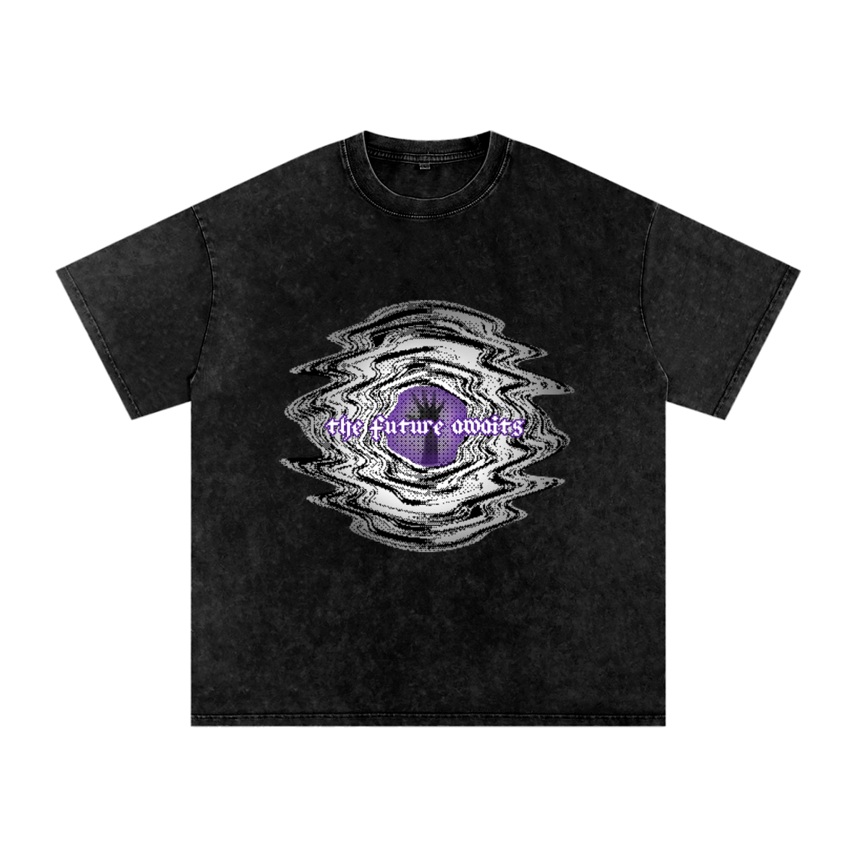 "THE FUTURE AWAITS"- Snow Washed Baggy T-Shirt.