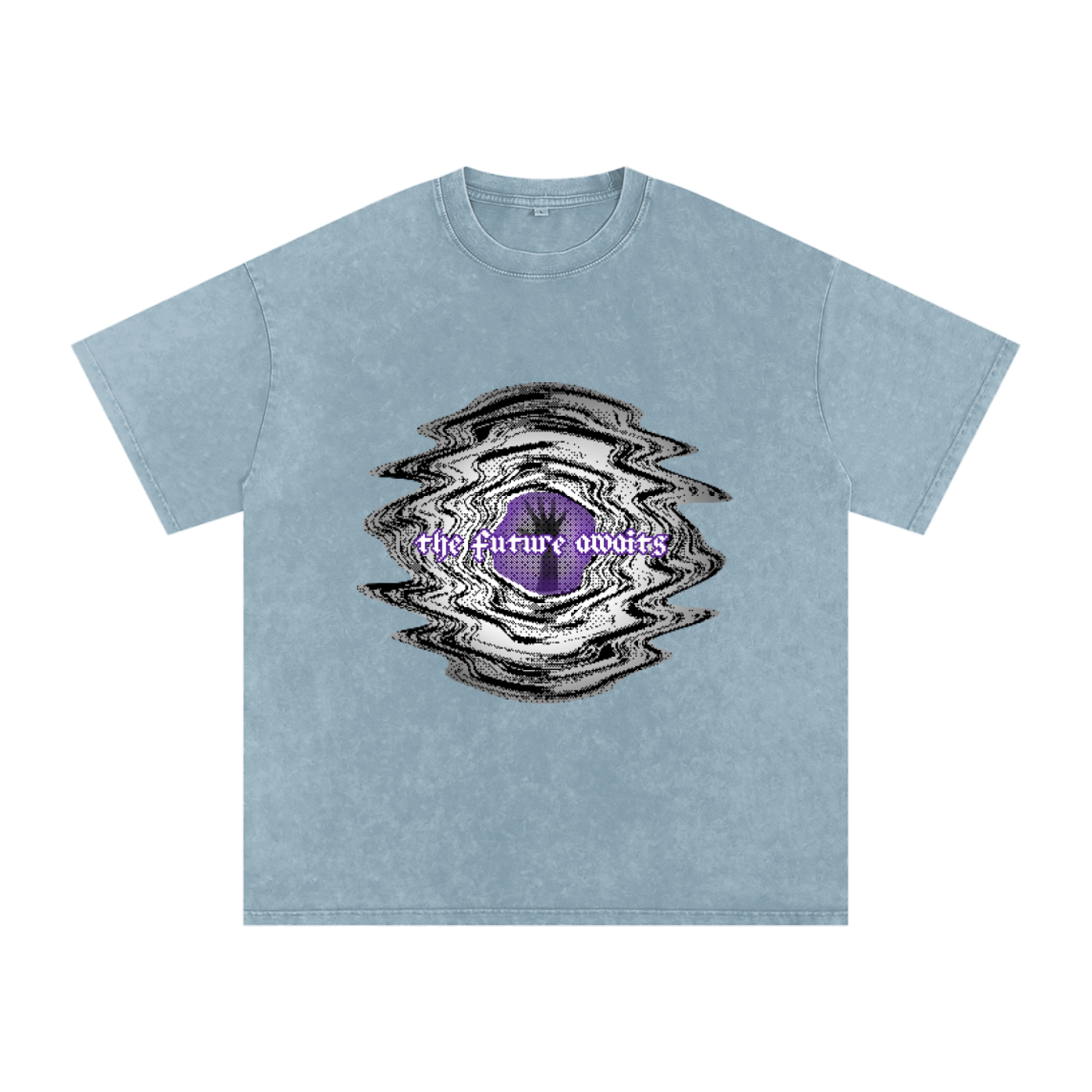 "THE FUTURE AWAITS"- Snow Washed Baggy T-Shirt.