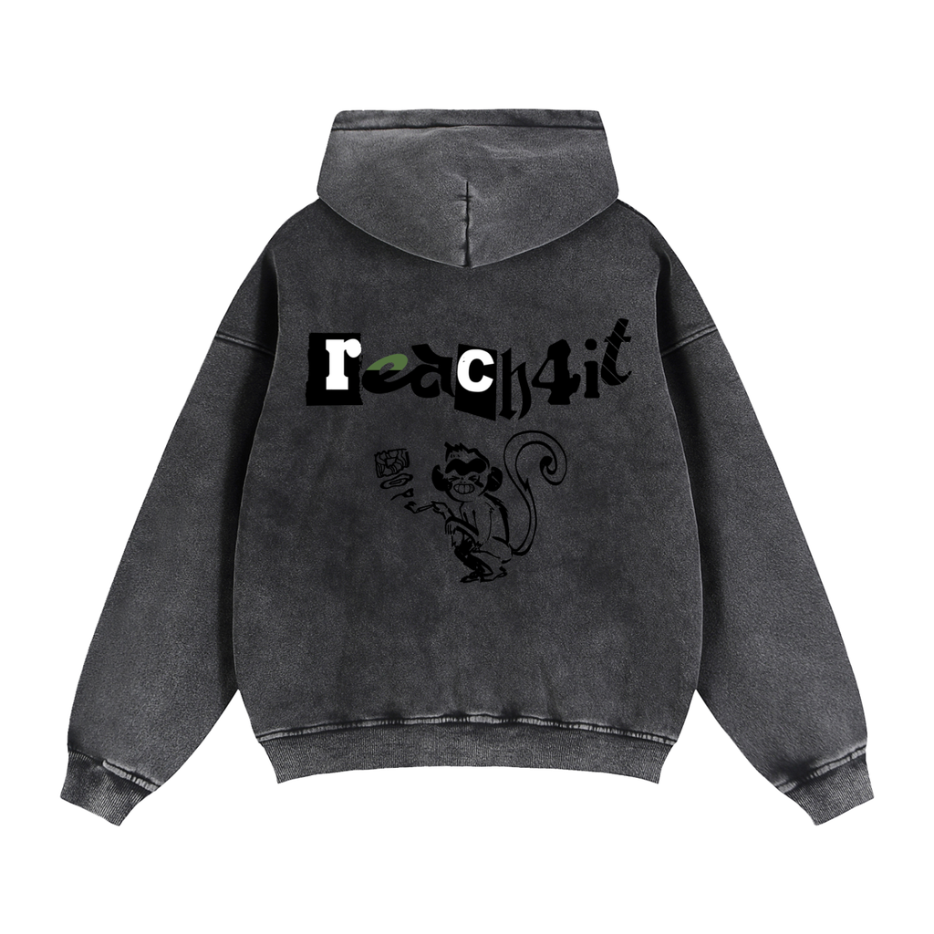 DOPE MONKEY - Zip-Thru Boxy Hoodie
