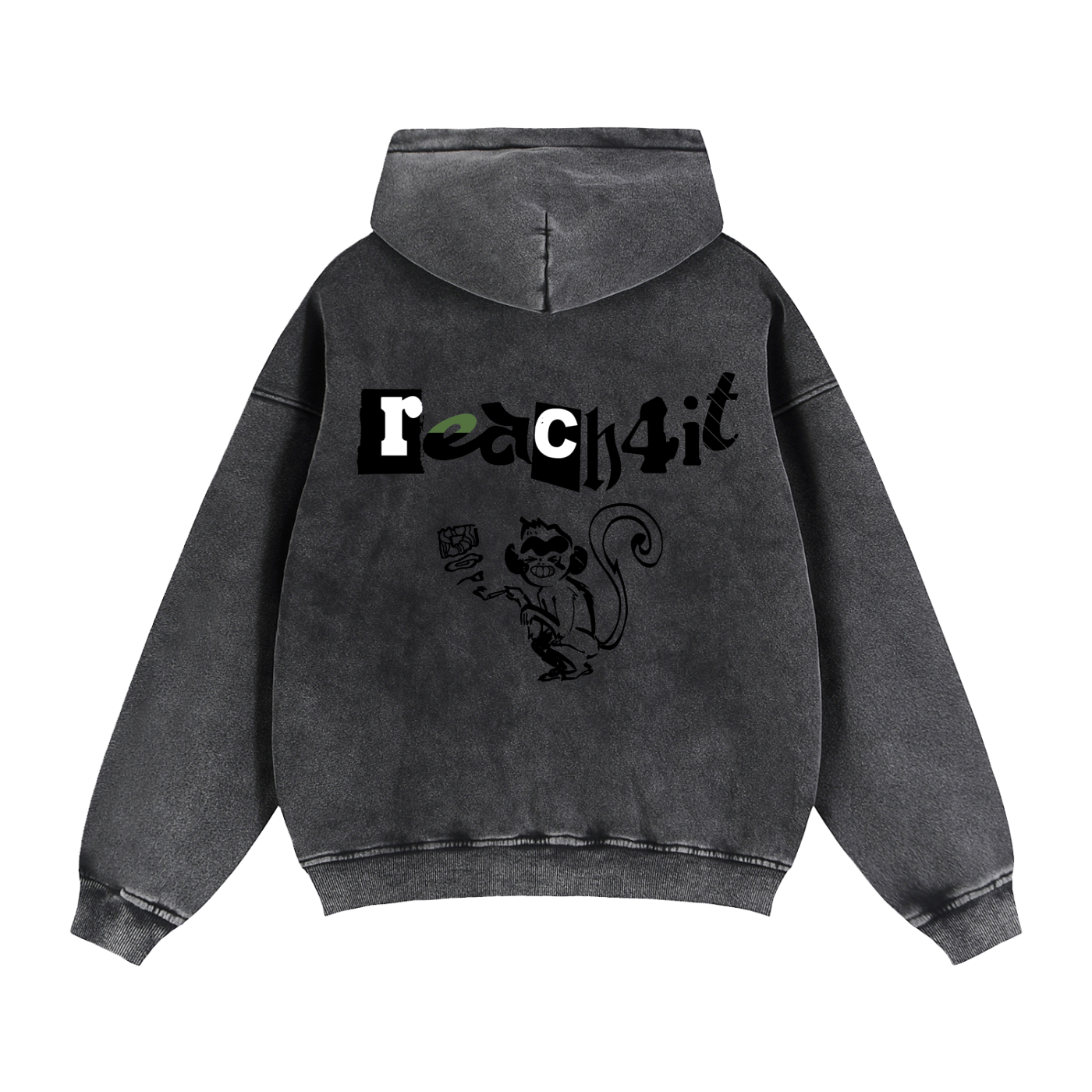 DOPE MONKEY - Zip-Thru Boxy Hoodie