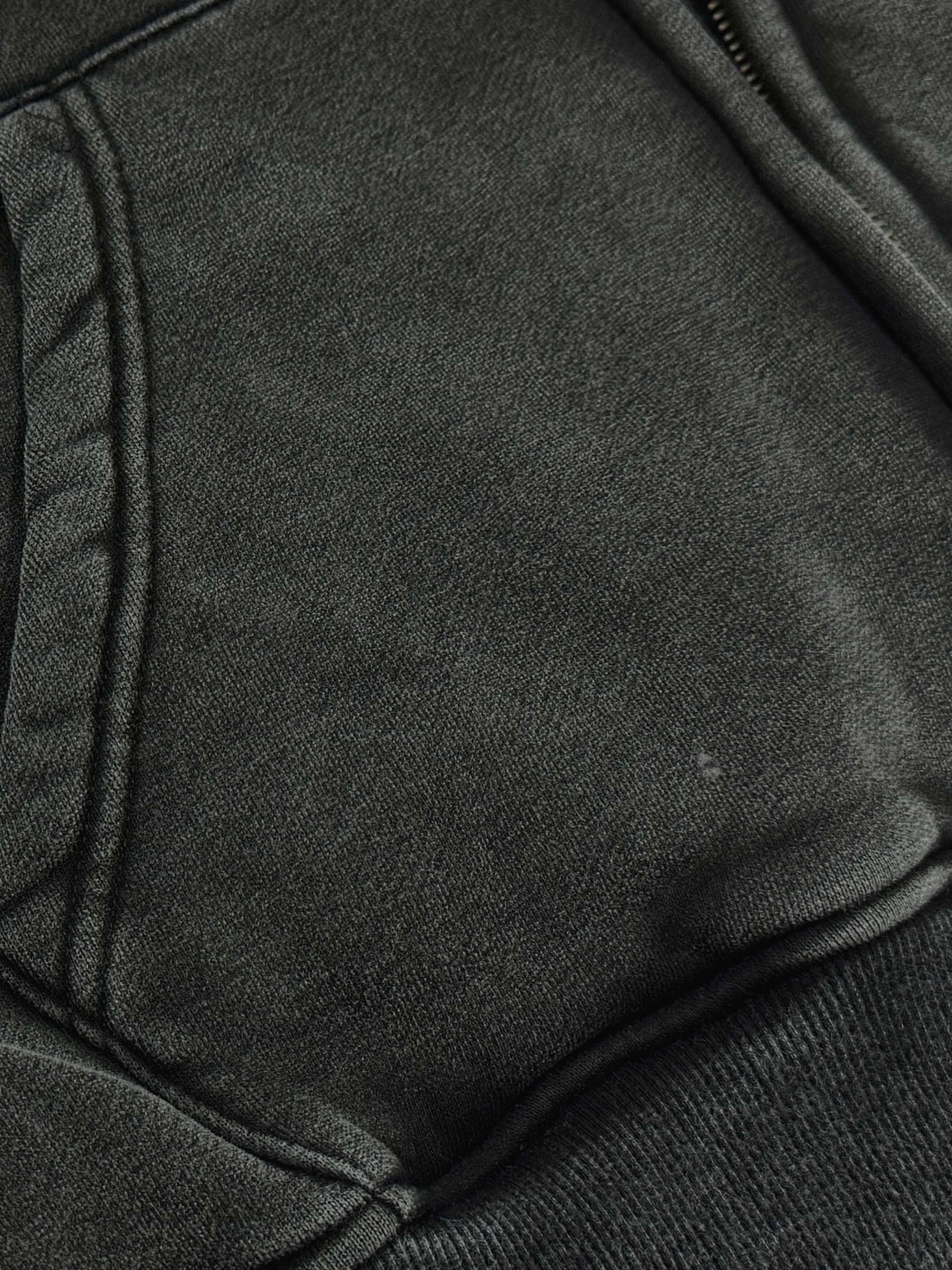 "BLURRED VISION" - REACH4IT Snow Washed Zip-Thru Fleece Hoodie